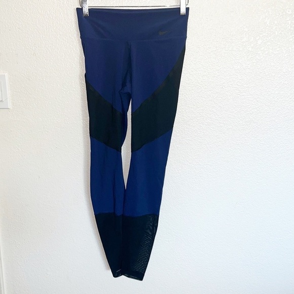 Nike Pants - Nike Navy Blue And Black Mesh Dri Fit Leggings